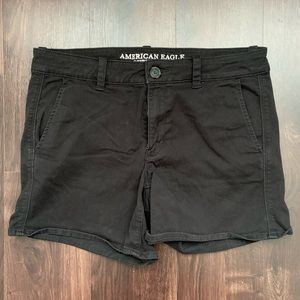 American Eagle Black MIDI Super Stretch Shorts